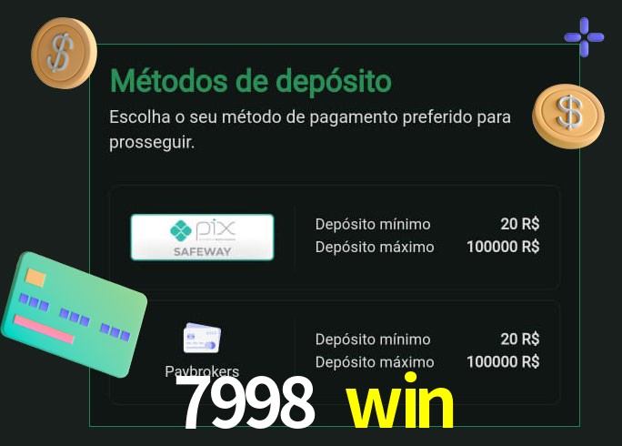 O cassino 7998 win oferece uma grande variedade de métodos de pagamento